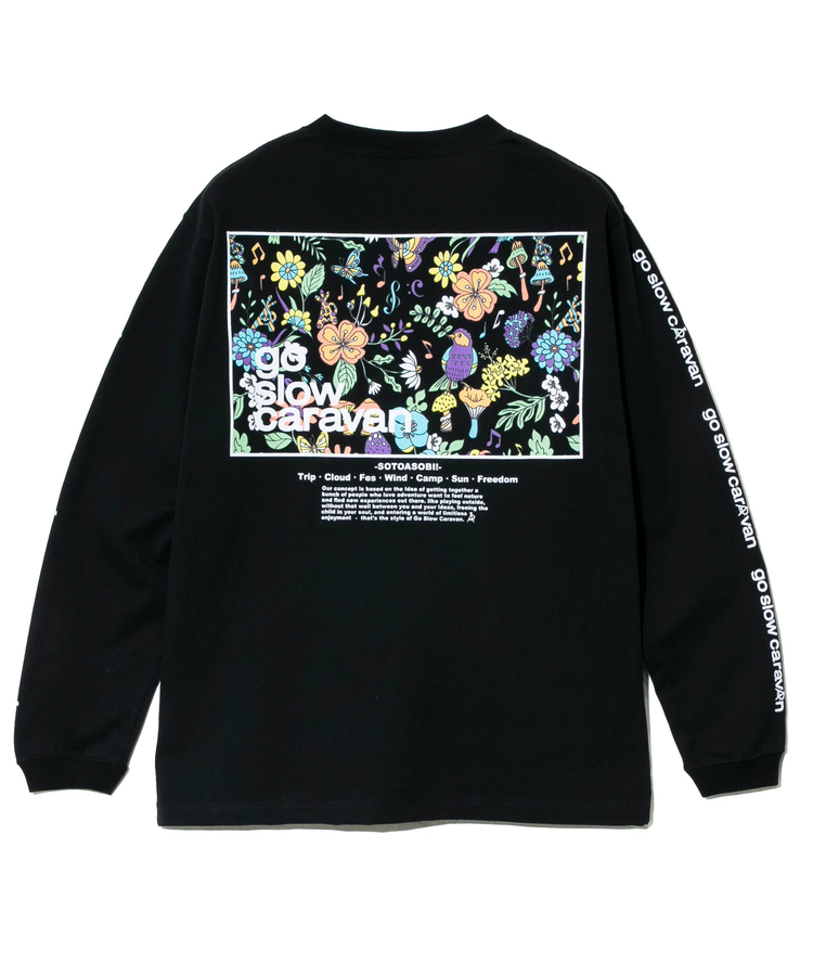 USA/C スクエアLOGOバックプリント ロングスリーブ TEE (MENS