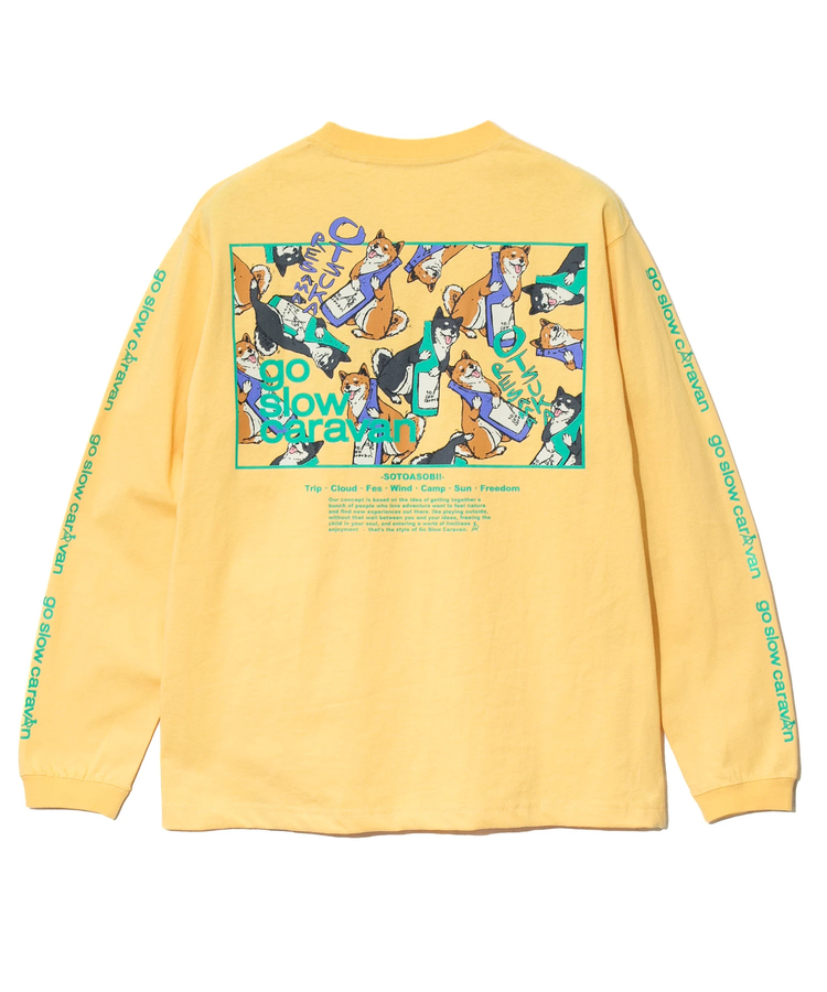 go slow caravan(ゴースローキャラバン) |USA/C スクエアLOGOバックプリント ロングスリーブ TEE (MENS)