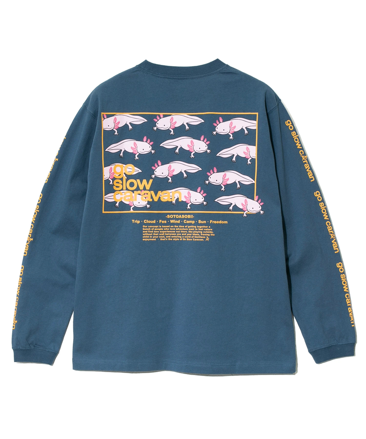 USA/C スクエアLOGOバックプリント ロングスリーブ TEE (MENS