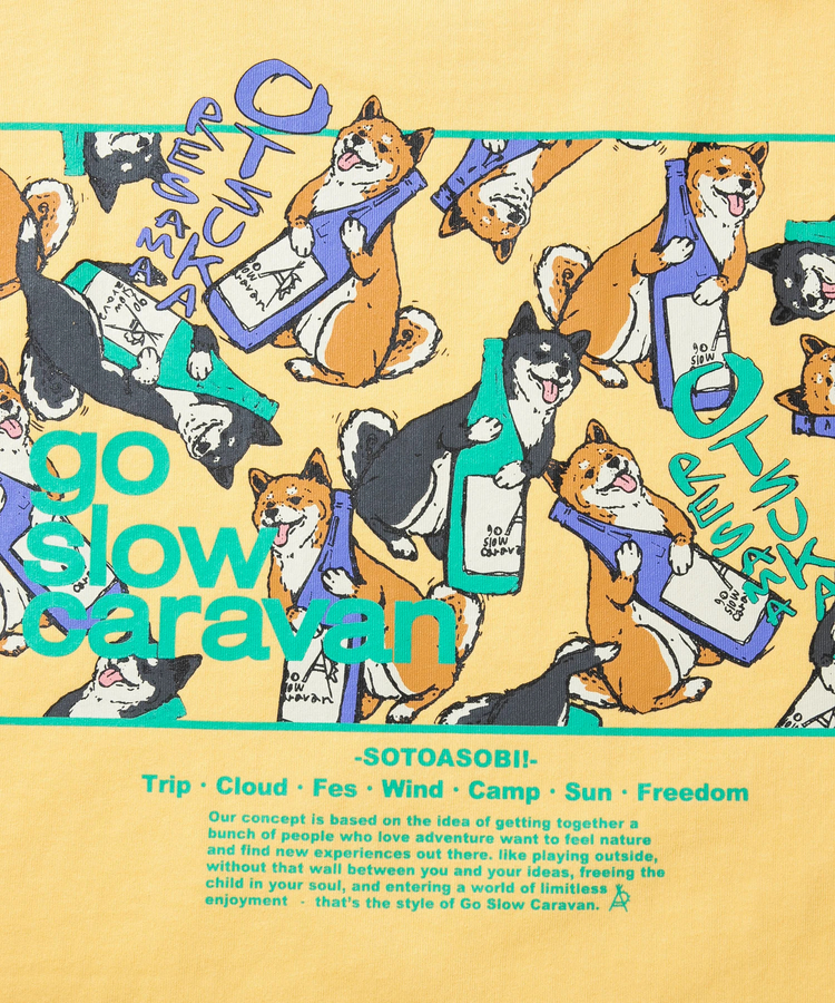 go slow caravan(ゴースローキャラバン) |USA/C スクエアLOGOバックプリント ロングスリーブ TEE (MENS)