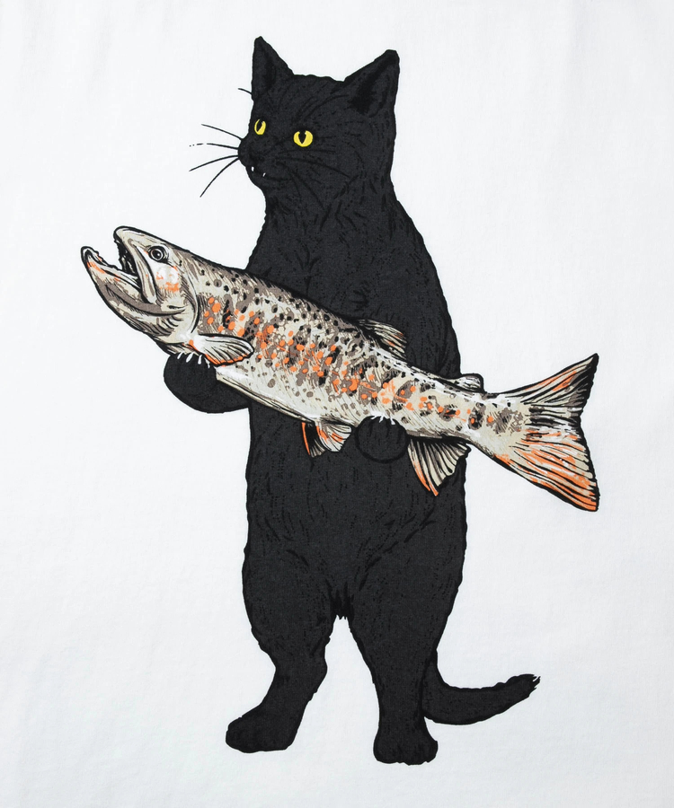 go slow caravan(ゴースローキャラバン) |USA/C イワナ猫 ロングスリーブ TEE (MENS/WOMENS)
