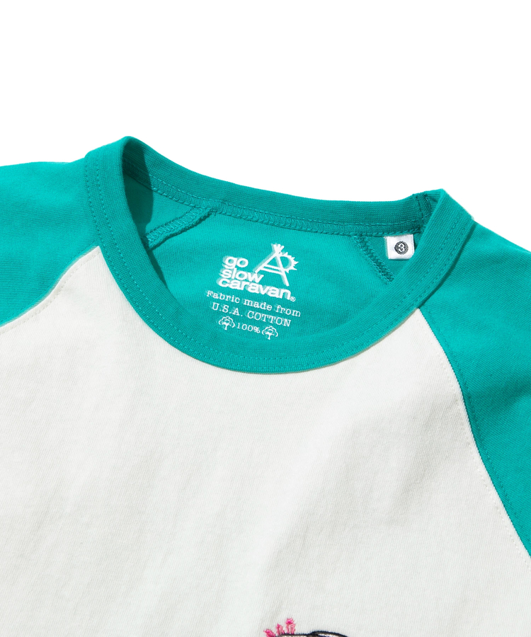 go slow caravan(ゴースローキャラバン) |USA/C 色々刺繍 8分袖 BB TEE (MENS)