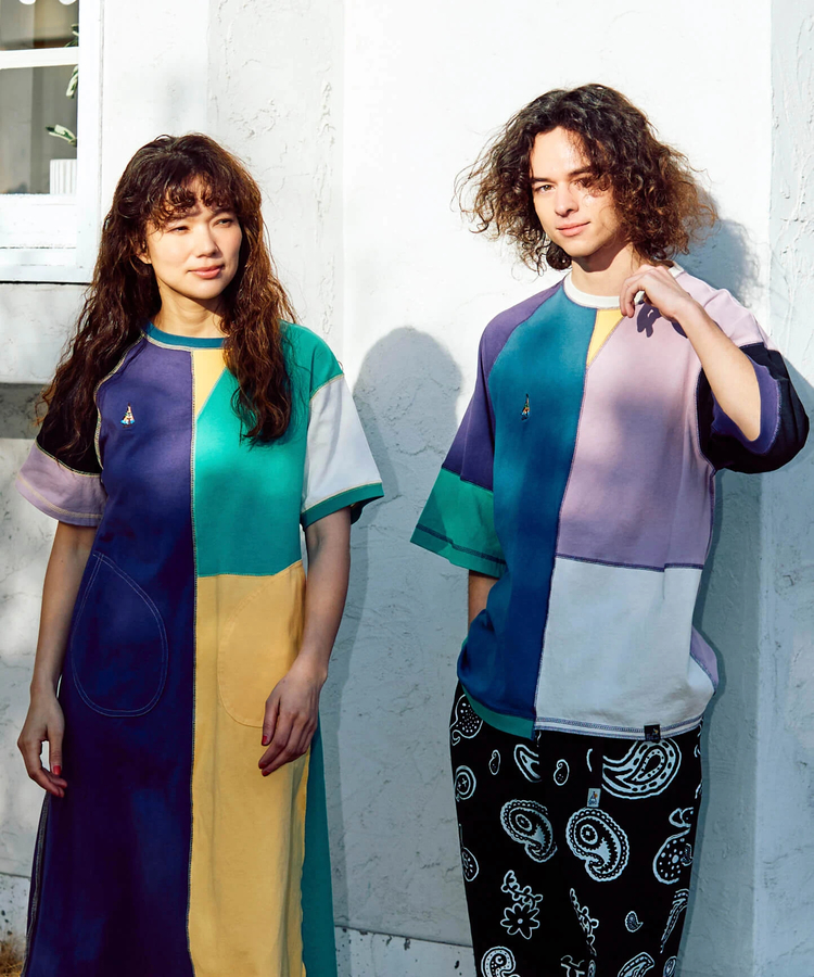 go slow caravan(ゴースローキャラバン) |USA/C 切替CRAZY ハーフスリーブ ゆったり TEE (MENS)