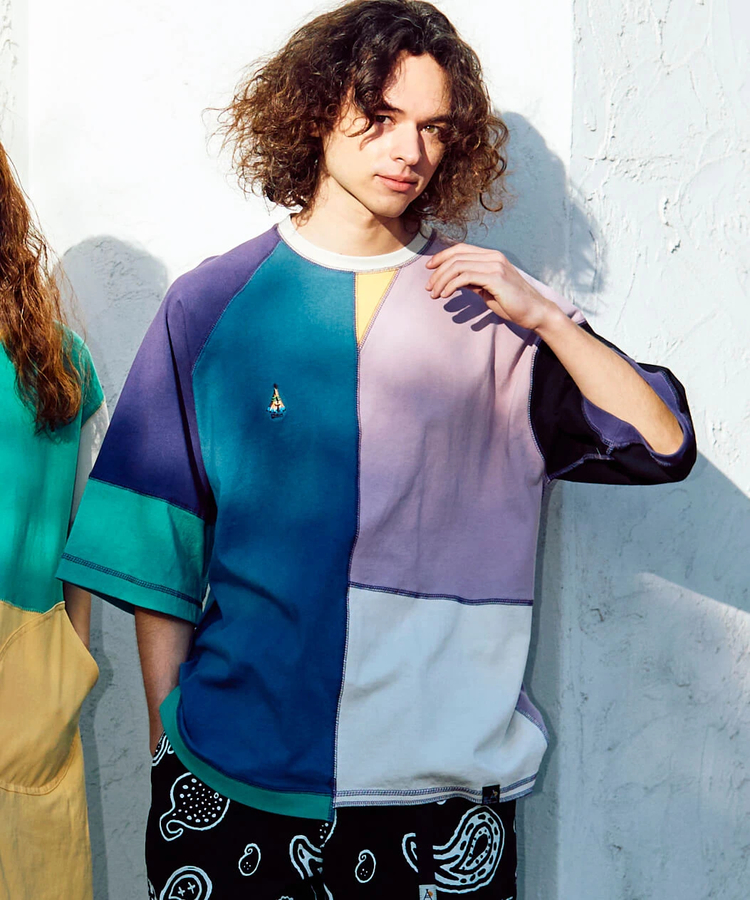 go slow caravan(ゴースローキャラバン) |USA/C 切替CRAZY ハーフスリーブ ゆったり TEE (MENS)