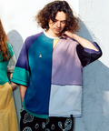 go slow caravan(ゴースローキャラバン) |USA/C 切替CRAZY ハーフスリーブ ゆったり TEE (MENS)