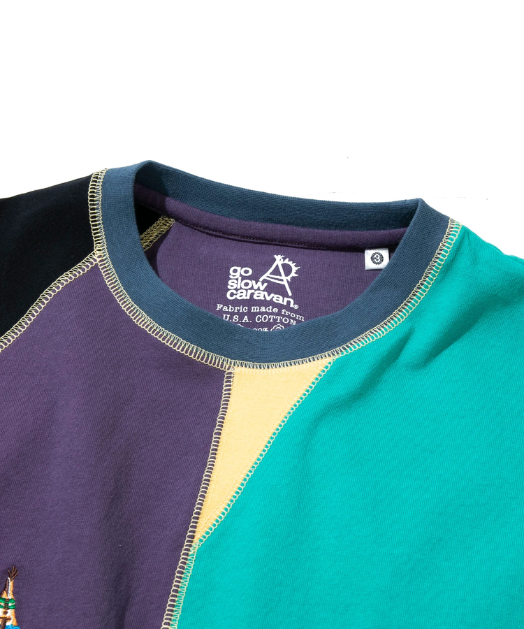 go slow caravan(ゴースローキャラバン) |USA/C 切替CRAZY ハーフスリーブ ゆったり TEE (MENS)