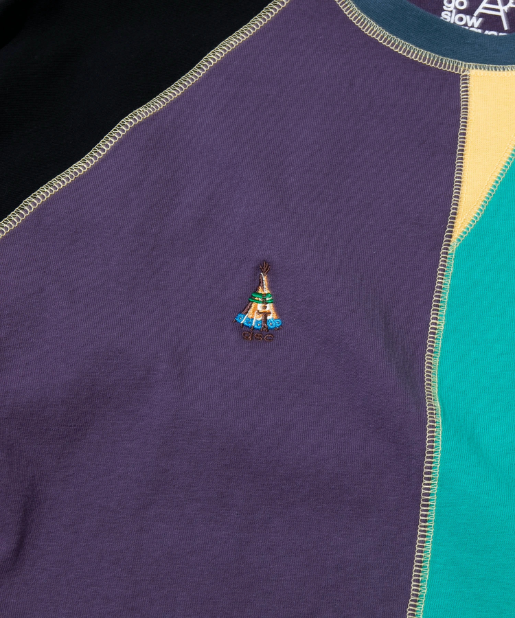 go slow caravan(ゴースローキャラバン) |USA/C 切替CRAZY ハーフスリーブ ゆったり TEE (MENS)