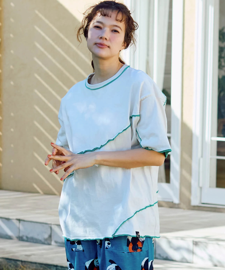 go slow caravan(ゴースローキャラバン) |USA/C カットオフ 歪み切替 ゆったり TEE (MENS)