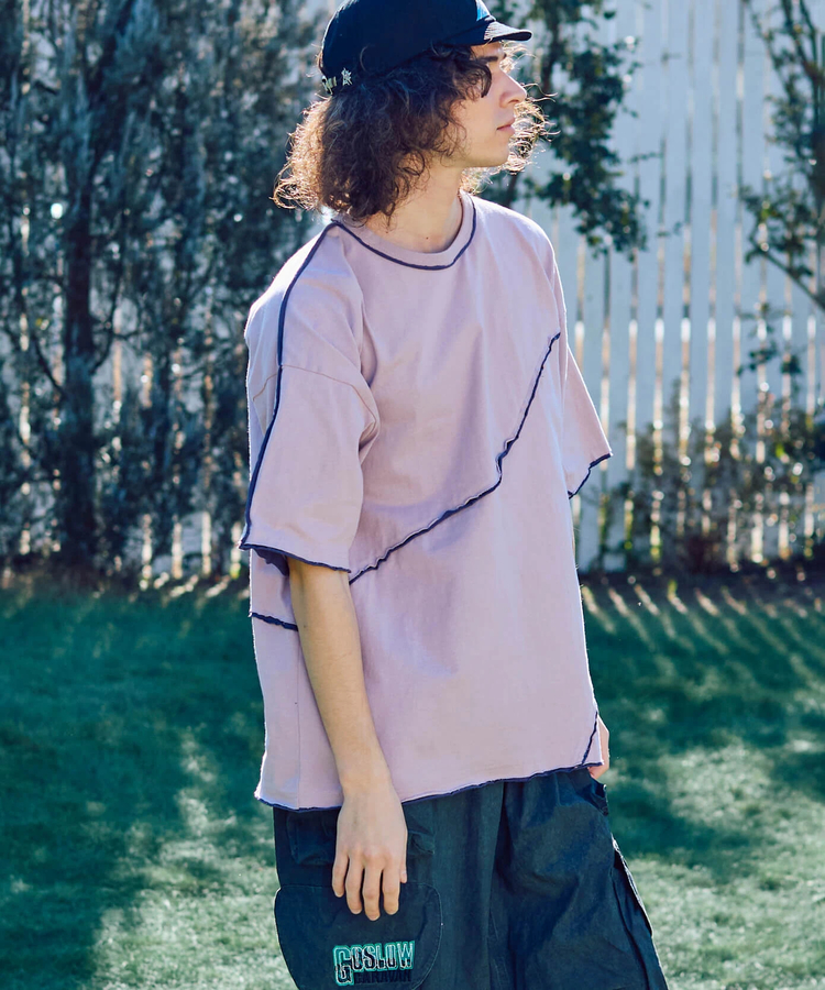 go slow caravan(ゴースローキャラバン) |USA/C カットオフ 歪み切替 ゆったり TEE (MENS)