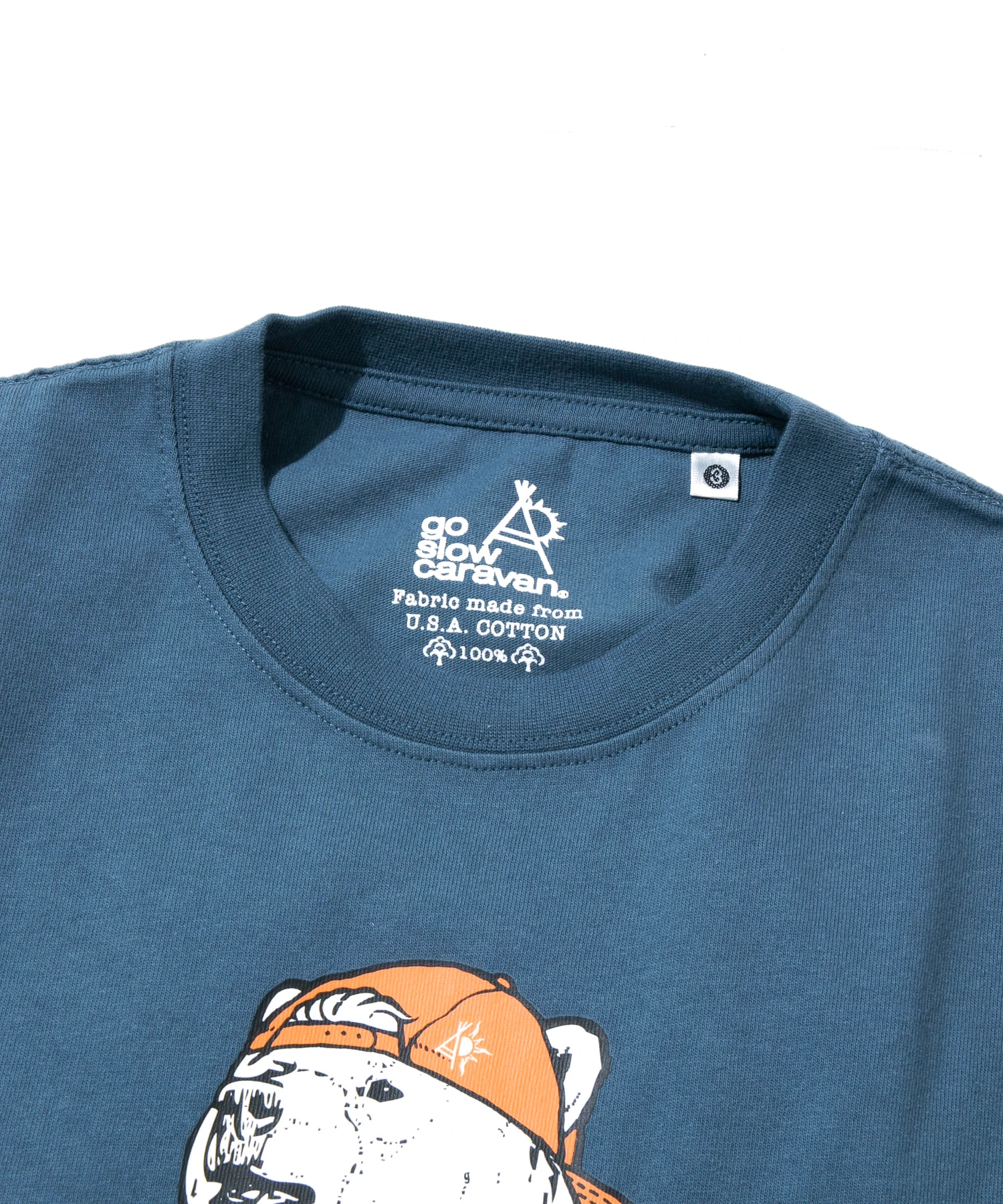 go slow caravan USAコットン餃子クマTシャツ go slow caravan USAコットン餃子クマTシャツ / Tシャツ