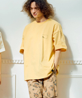 go slow caravan(ゴースローキャラバン) |USA/C スクエアLOGO バックプリント ゆったり TEE (MENS)