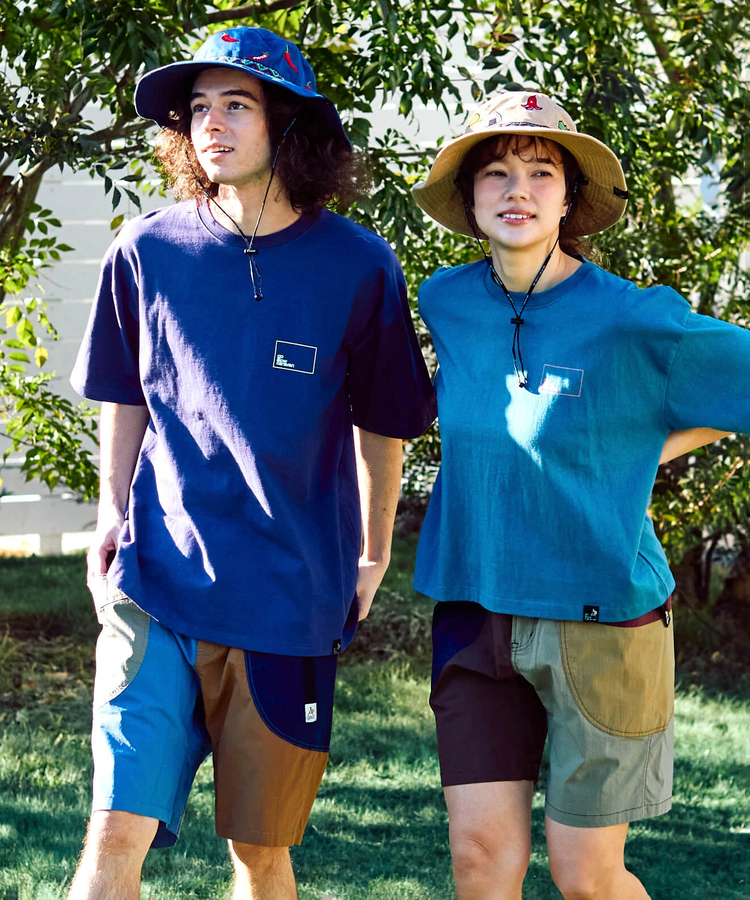 go slow caravan(ゴースローキャラバン) |USA/C スクエアLOGO バックプリント ゆったり TEE (MENS)