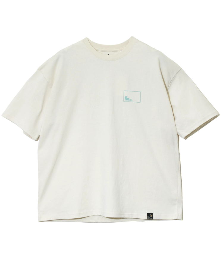 go slow caravan(ゴースローキャラバン) |USA/C スクエアLOGO バックプリント ゆったり TEE (MENS)