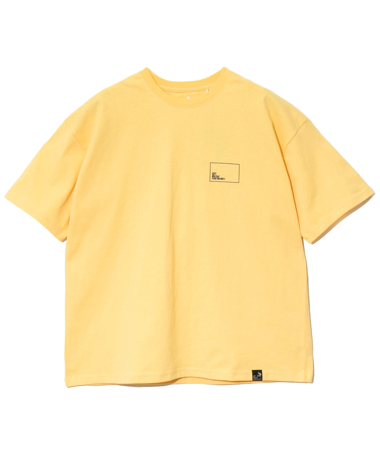go slow caravan(ゴースローキャラバン) |USA/C スクエアLOGO バックプリント ゆったり TEE (MENS)