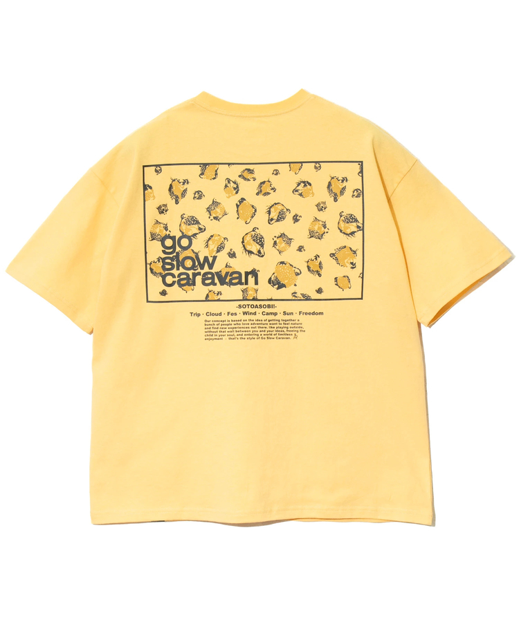 go slow caravan(ゴースローキャラバン) |USA/C スクエアLOGO バックプリント ゆったり TEE (MENS)