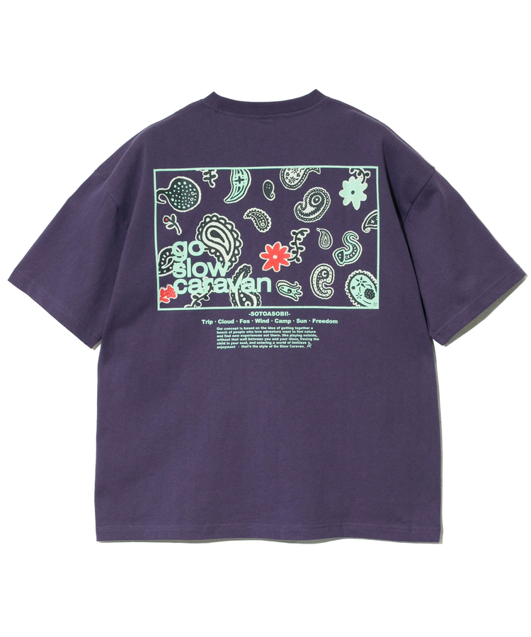 go slow caravan(ゴースローキャラバン) |USA/C スクエアLOGO バックプリント ゆったり TEE (MENS)