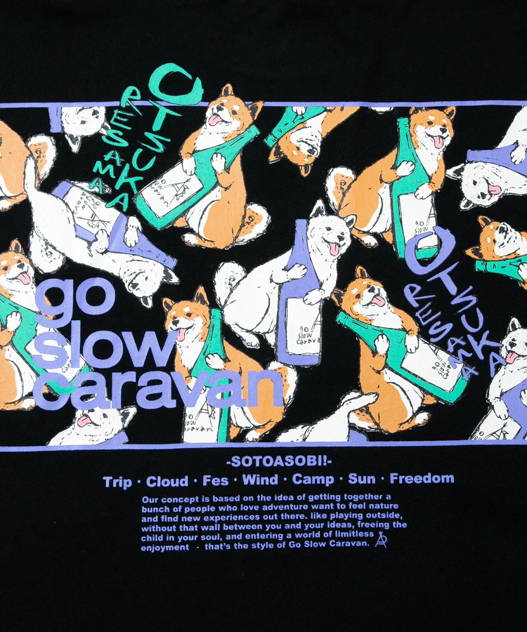 go slow caravan(ゴースローキャラバン) |USA/C スクエアLOGO バックプリント ゆったり TEE (MENS)