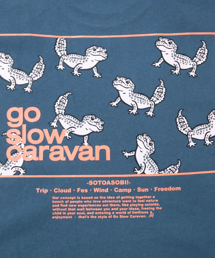 go slow caravan(ゴースローキャラバン) |USA/C スクエアLOGO バックプリント ゆったり TEE (MENS)