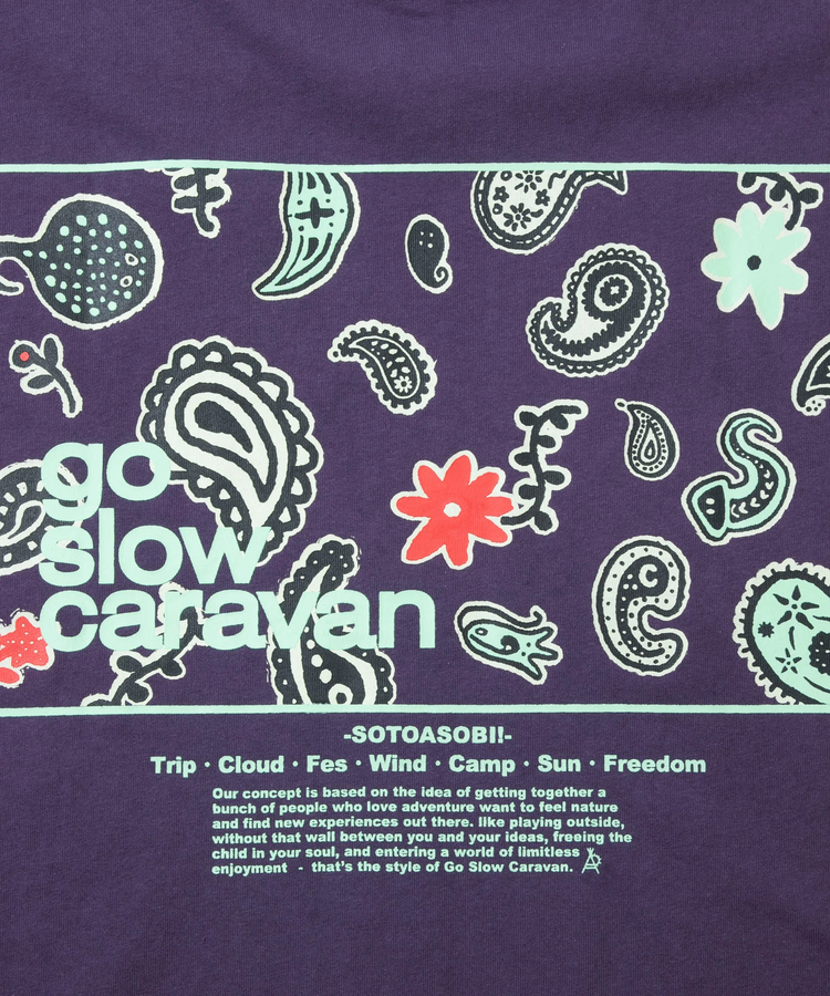 go slow caravan(ゴースローキャラバン) |USA/C スクエアLOGO バックプリント ゆったり TEE (MENS)
