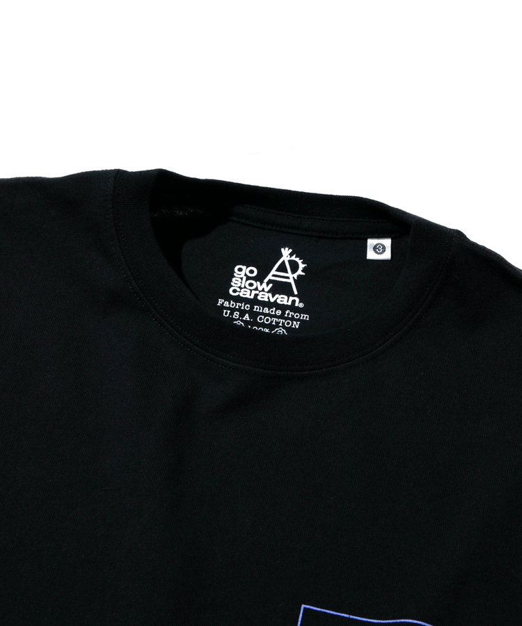 go slow caravan(ゴースローキャラバン) |USA/C スクエアLOGO バックプリント ゆったり TEE (MENS)