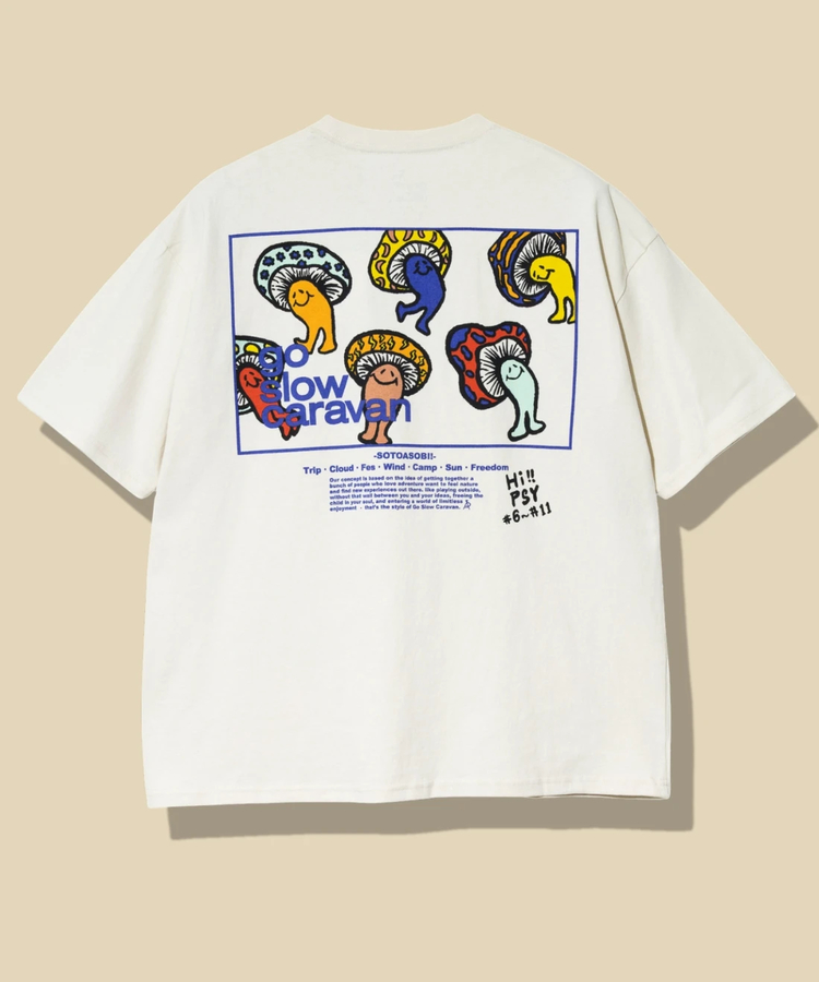 go slow caravan(ゴースローキャラバン) |USA/C スクエアLOGO バックプリント ゆったり TEE (MENS)