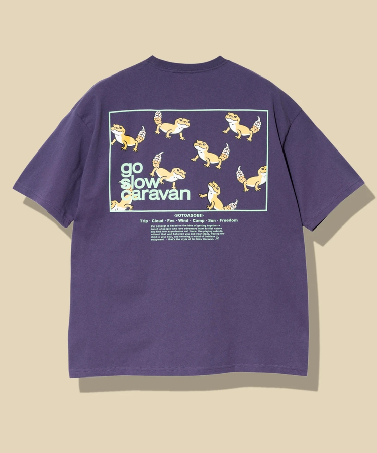 go slow caravan(ゴースローキャラバン) |USA/C スクエアLOGO バックプリント ゆったり TEE (MENS)