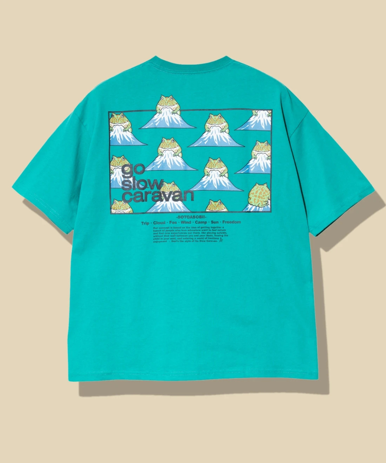 go slow caravan(ゴースローキャラバン) |USA/C スクエアLOGO バックプリント ゆったり TEE (MENS)
