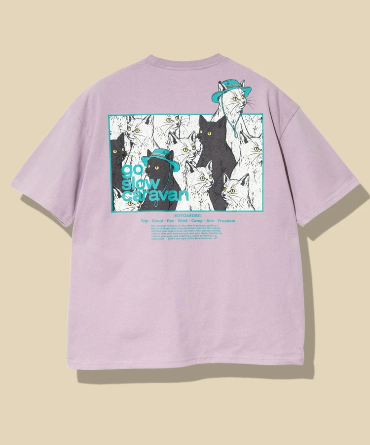 go slow caravan(ゴースローキャラバン) |USA/C スクエアLOGO バックプリント ゆったり TEE (MENS)