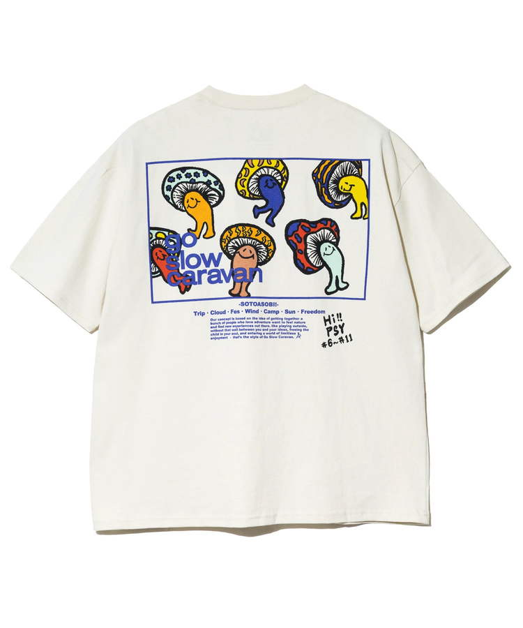 go slow caravan(ゴースローキャラバン) |USA/C スクエアLOGO バックプリント ゆったり TEE (MENS)