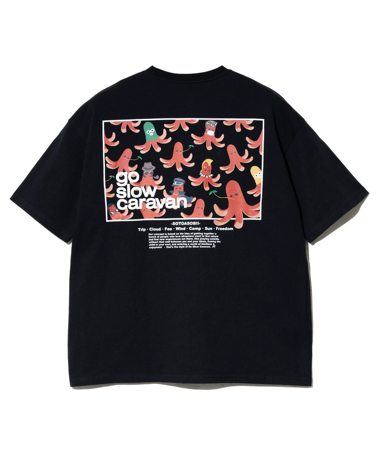 go slow caravan(ゴースローキャラバン) |USA/C スクエアLOGO バックプリント ゆったり TEE (MENS)