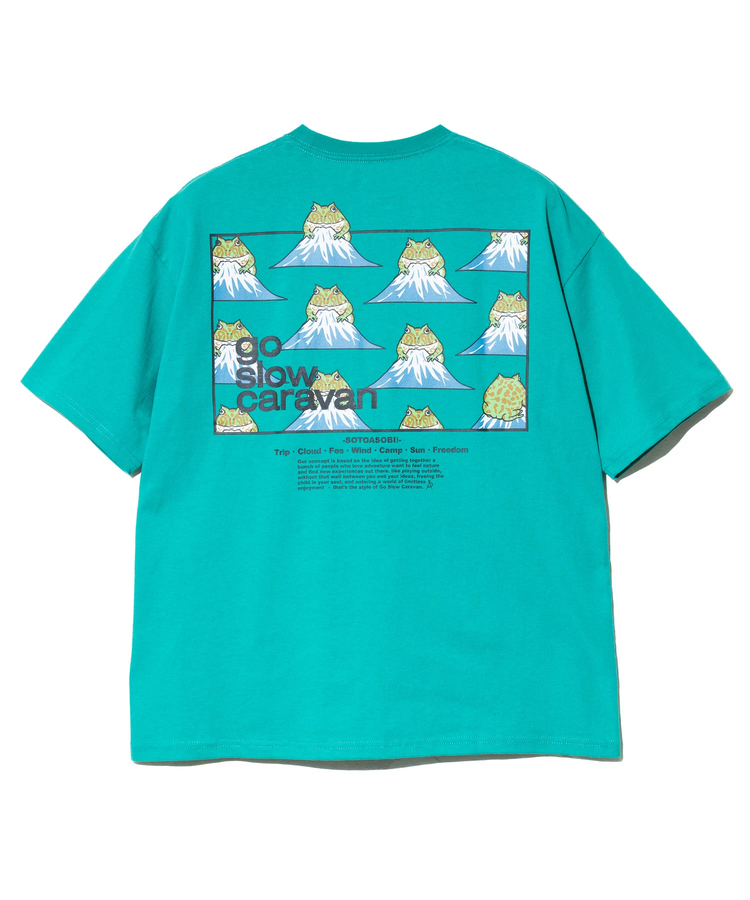 go slow caravan(ゴースローキャラバン) |USA/C スクエアLOGO バックプリント ゆったり TEE (MENS)
