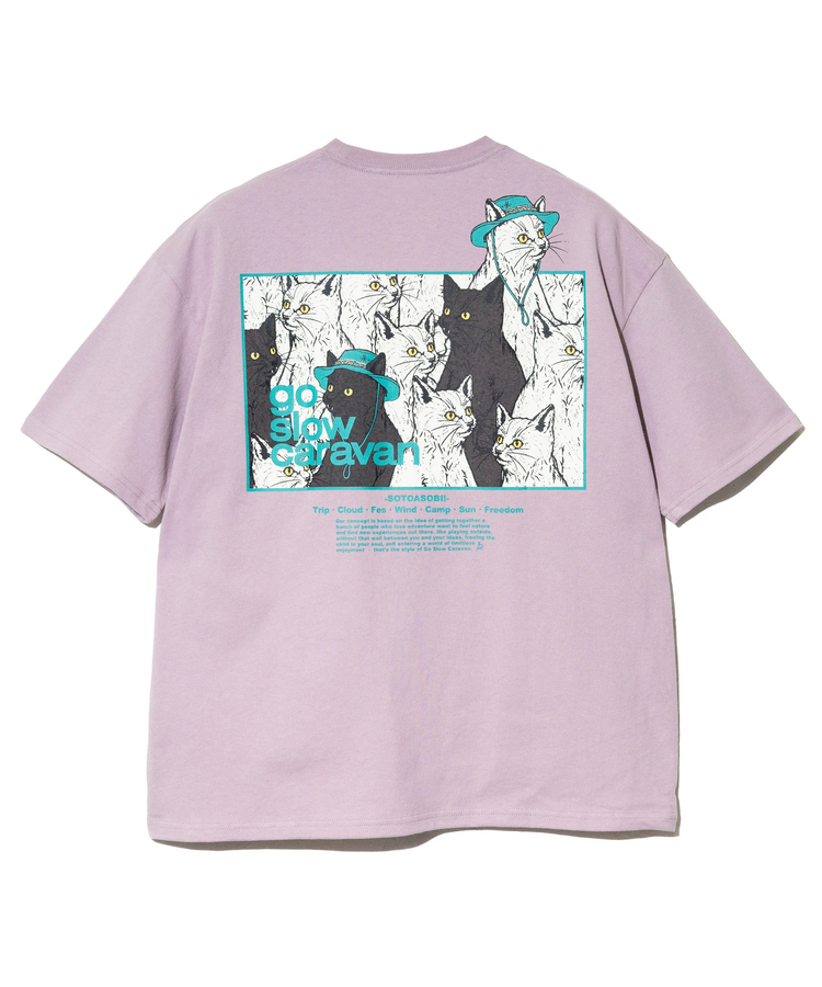 go slow caravan(ゴースローキャラバン) |USA/C スクエアLOGO バックプリント ゆったり TEE (MENS)
