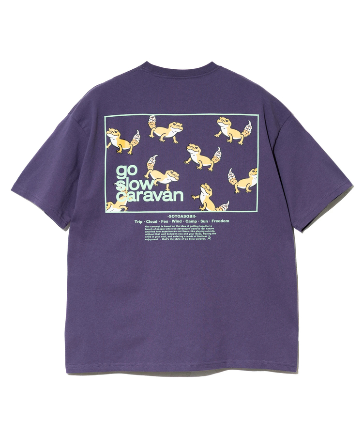 go slow caravan(ゴースローキャラバン) |USA/C スクエアLOGO バックプリント ゆったり TEE (MENS)