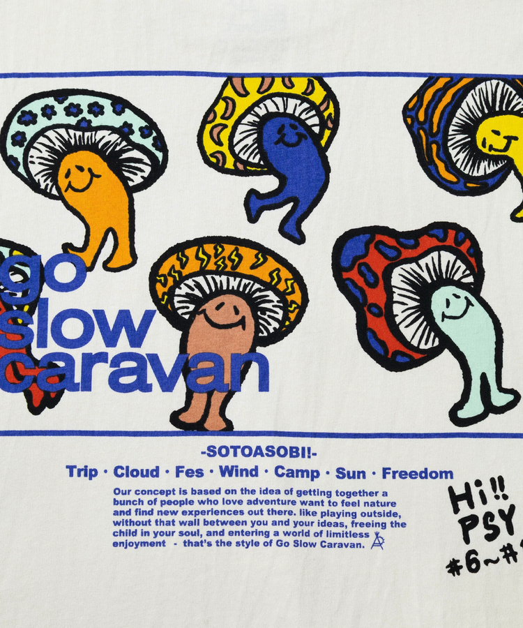go slow caravan(ゴースローキャラバン) |USA/C スクエアLOGO バックプリント ゆったり TEE (MENS)
