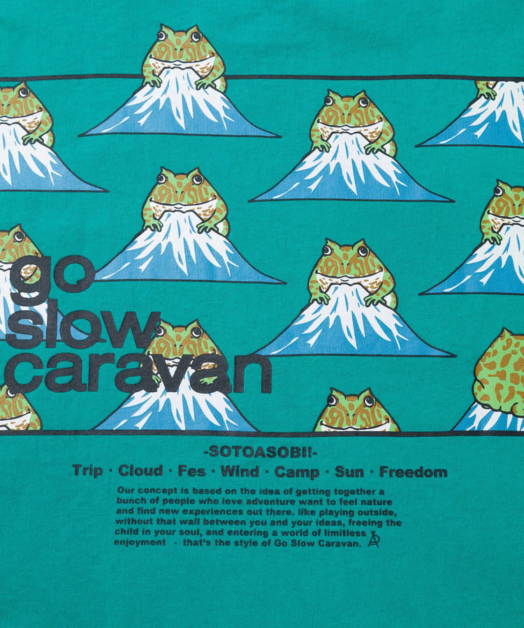 go slow caravan(ゴースローキャラバン) |USA/C スクエアLOGO バックプリント ゆったり TEE (MENS)