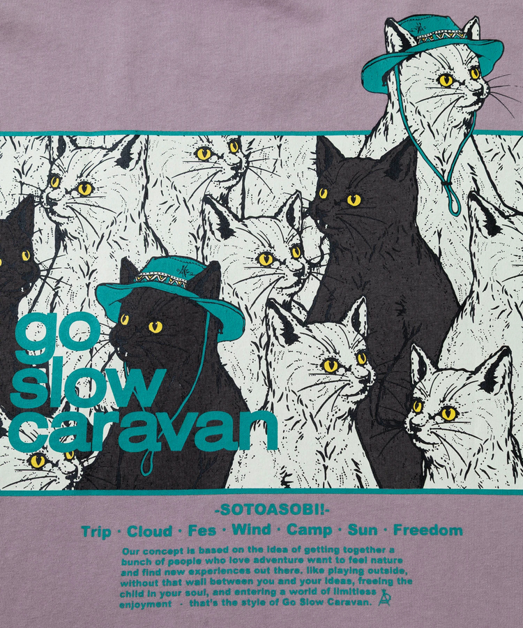 go slow caravan(ゴースローキャラバン) |USA/C スクエアLOGO バックプリント ゆったり TEE (MENS)