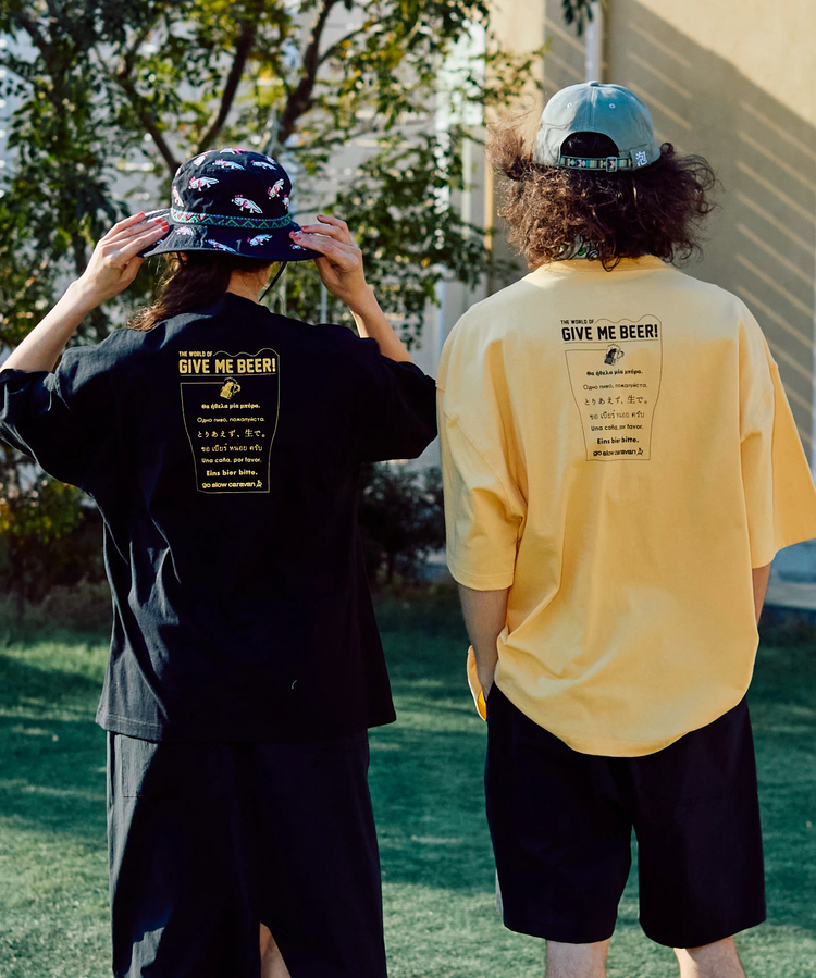go slow caravan(ゴースローキャラバン) |USA/C GIVE ME BEER! ゆったり TEE (MENS/WOMENS)