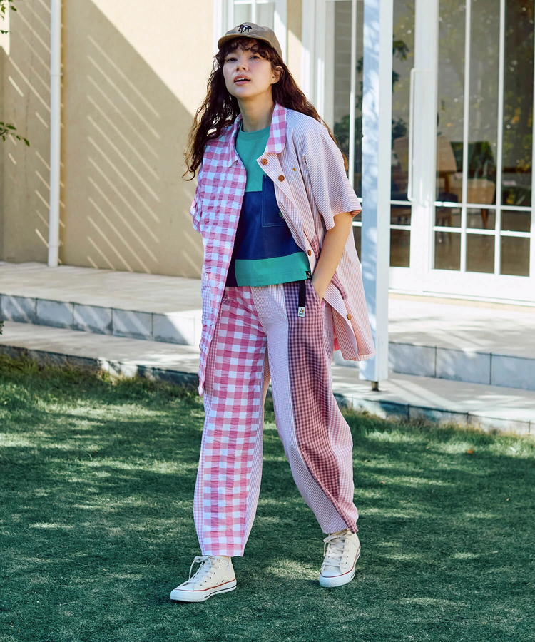go slow caravan(ゴースローキャラバン) |ストライプ/チェックオーバーシャツワンピース (WOMENS)