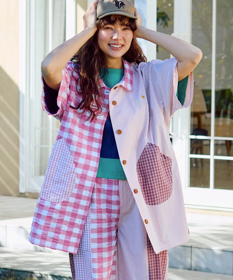 go slow caravan(ゴースローキャラバン) |ストライプ/チェックオーバーシャツワンピース (WOMENS)