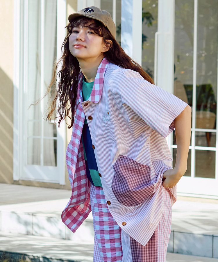 go slow caravan(ゴースローキャラバン) |ストライプ/チェックオーバーシャツワンピース (WOMENS)