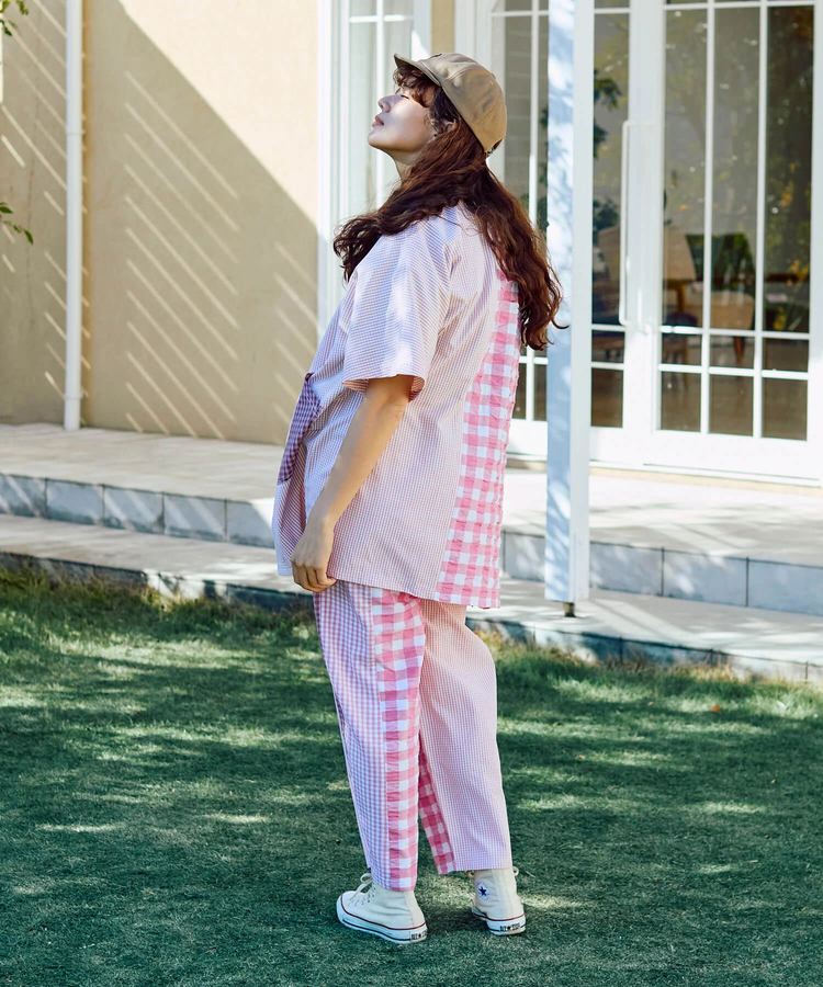 go slow caravan(ゴースローキャラバン) |ストライプ/チェックオーバーシャツワンピース (WOMENS)