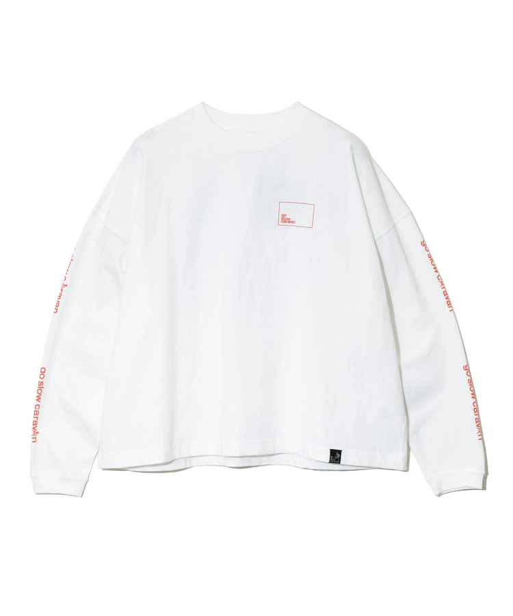 go slow caravan(ゴースローキャラバン) |USA/CスクエアLOGOバックプリントミドルLSTEE (WOMENS)