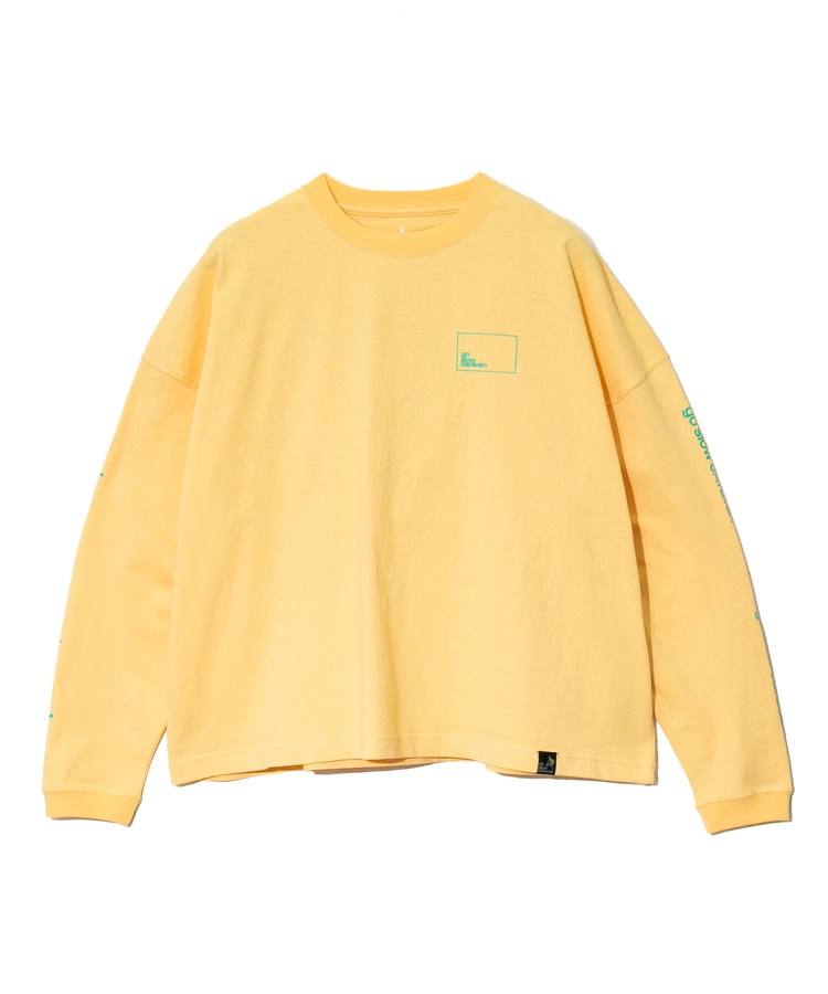 go slow caravan(ゴースローキャラバン) |USA/CスクエアLOGOバックプリントミドルLSTEE (WOMENS)
