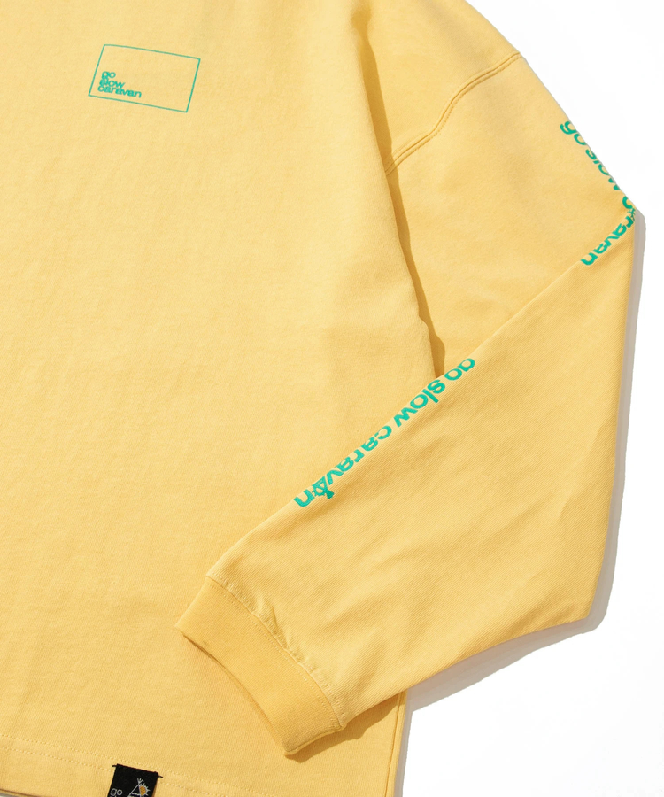 go slow caravan(ゴースローキャラバン) |USA/CスクエアLOGOバックプリントミドルLSTEE (WOMENS)