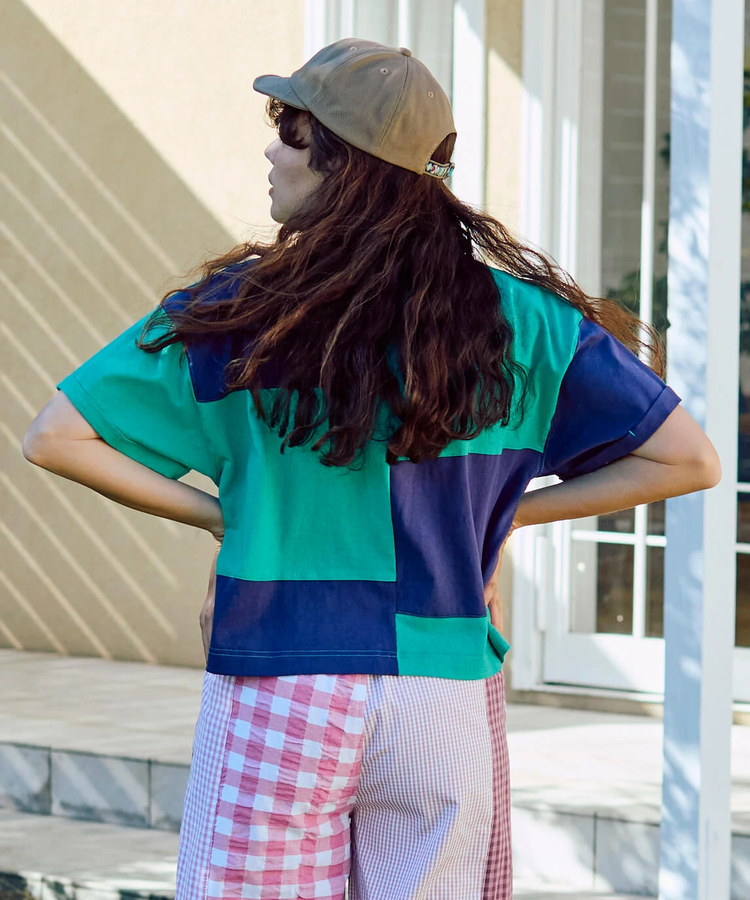 go slow caravan(ゴースローキャラバン) |USA/C切替ミドルラウンドポケTEE (WOMENS)
