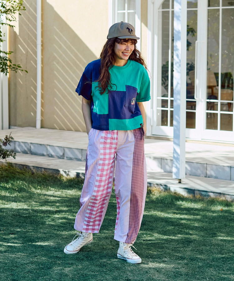 go slow caravan(ゴースローキャラバン) |USA/C切替ミドルラウンドポケTEE (WOMENS)