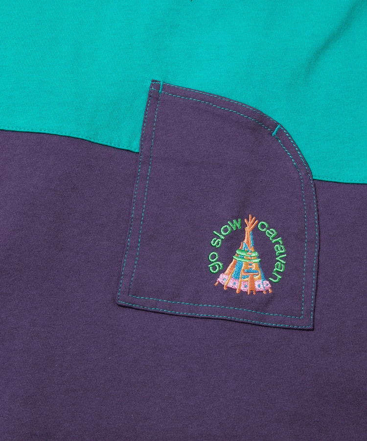 go slow caravan(ゴースローキャラバン) |USA/C切替ミドルラウンドポケTEE (WOMENS)