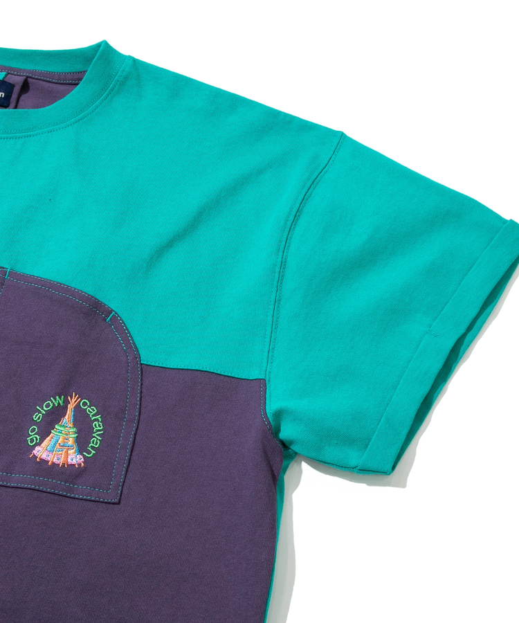 go slow caravan(ゴースローキャラバン) |USA/C切替ミドルラウンドポケTEE (WOMENS)