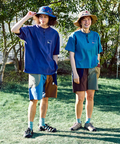 go slow caravan(ゴースローキャラバン) |USA/CスクエアLOGOバックプリントミドルTEE (WOMENS)