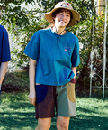 go slow caravan(ゴースローキャラバン) |USA/CスクエアLOGOバックプリントミドルTEE (WOMENS)